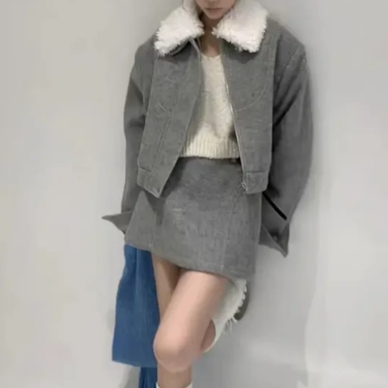 长袖上衣时尚休闲裤套装复古色调日常韩版时尚套装