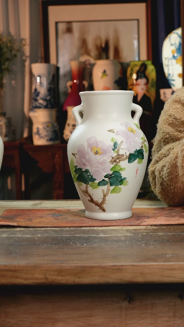 【闪购商品】瓷片景德镇纯手工釉下彩精品花瓶