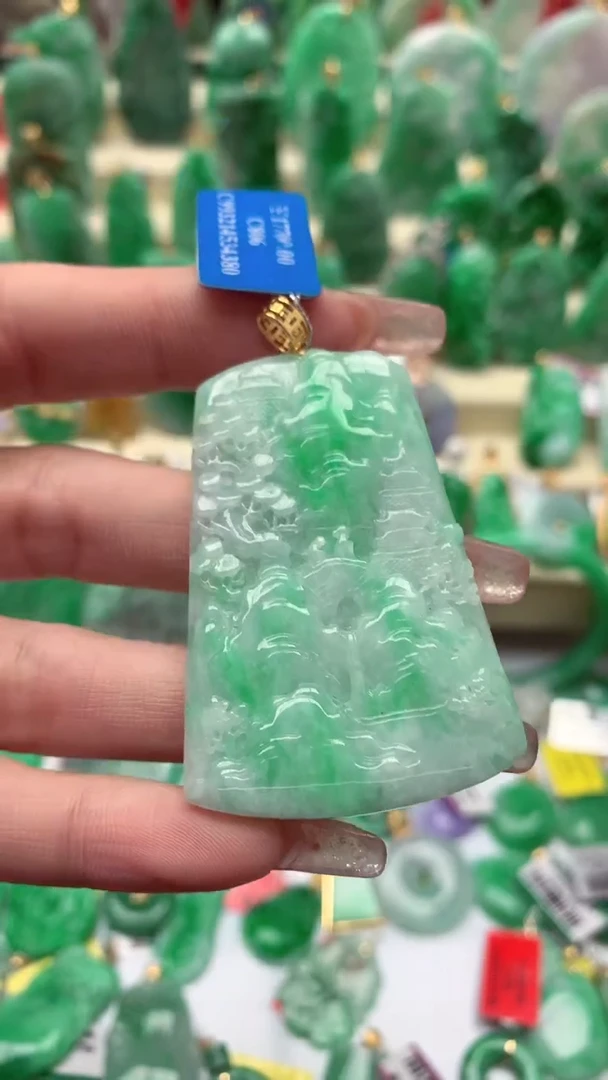 【闪购商品】翡翠颈饰18K金镶嵌挂件