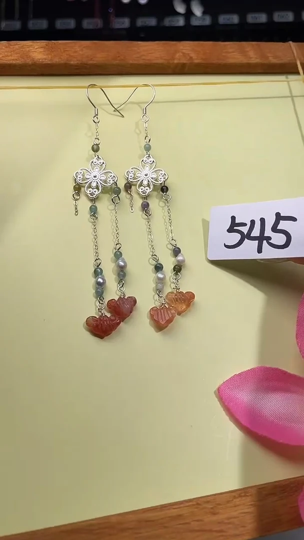 紫晶耳饰银S925镶嵌喜欢拍