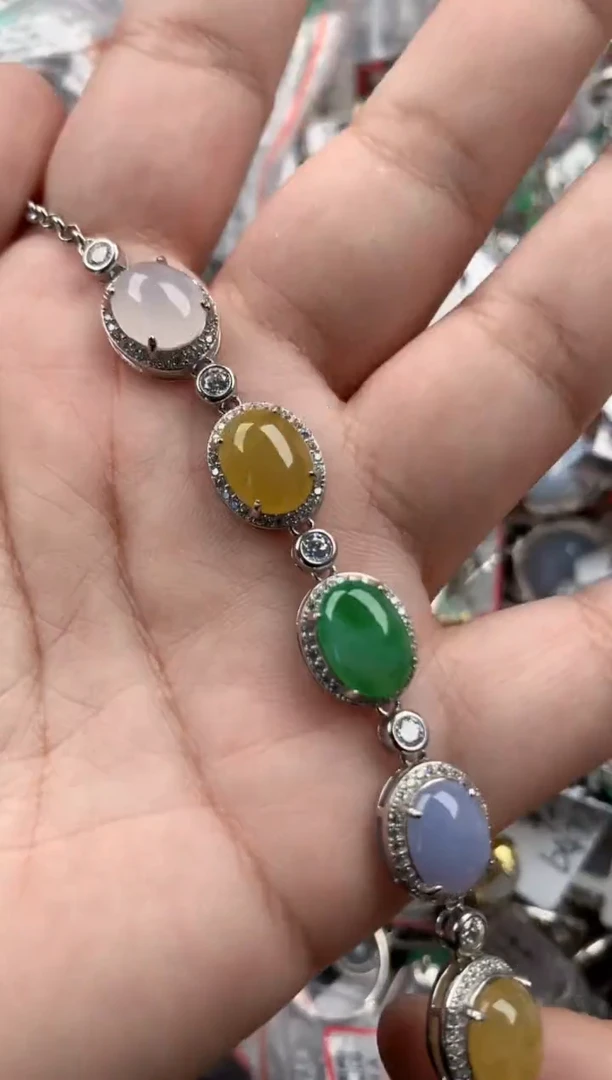 银S925镶嵌戒指翡翠444   1