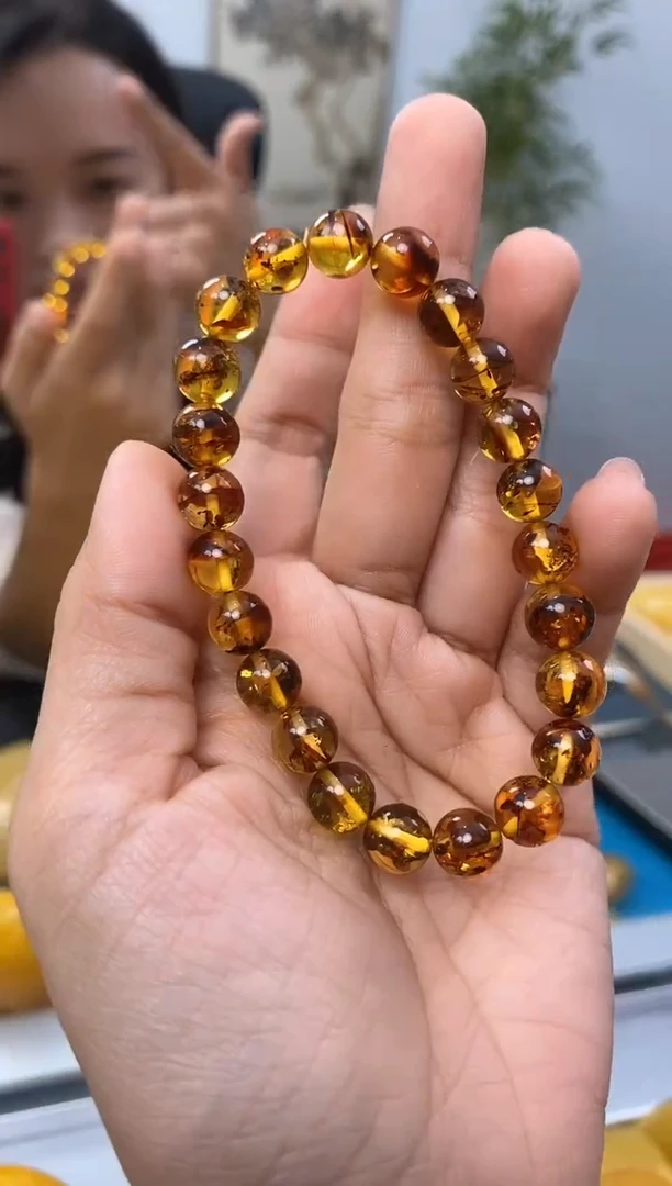 【闪购商品】琥珀裸石未镶嵌天然琥珀蜜蜡花珀手串