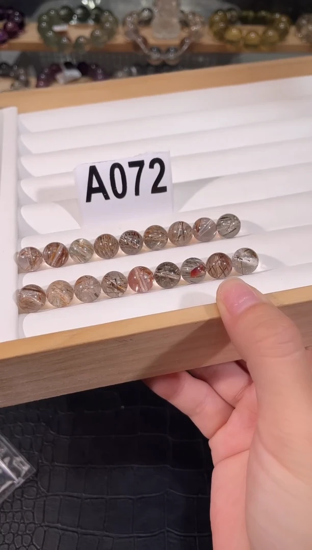 水晶手链未镶嵌多样性发一A072 黑金超单珠 10