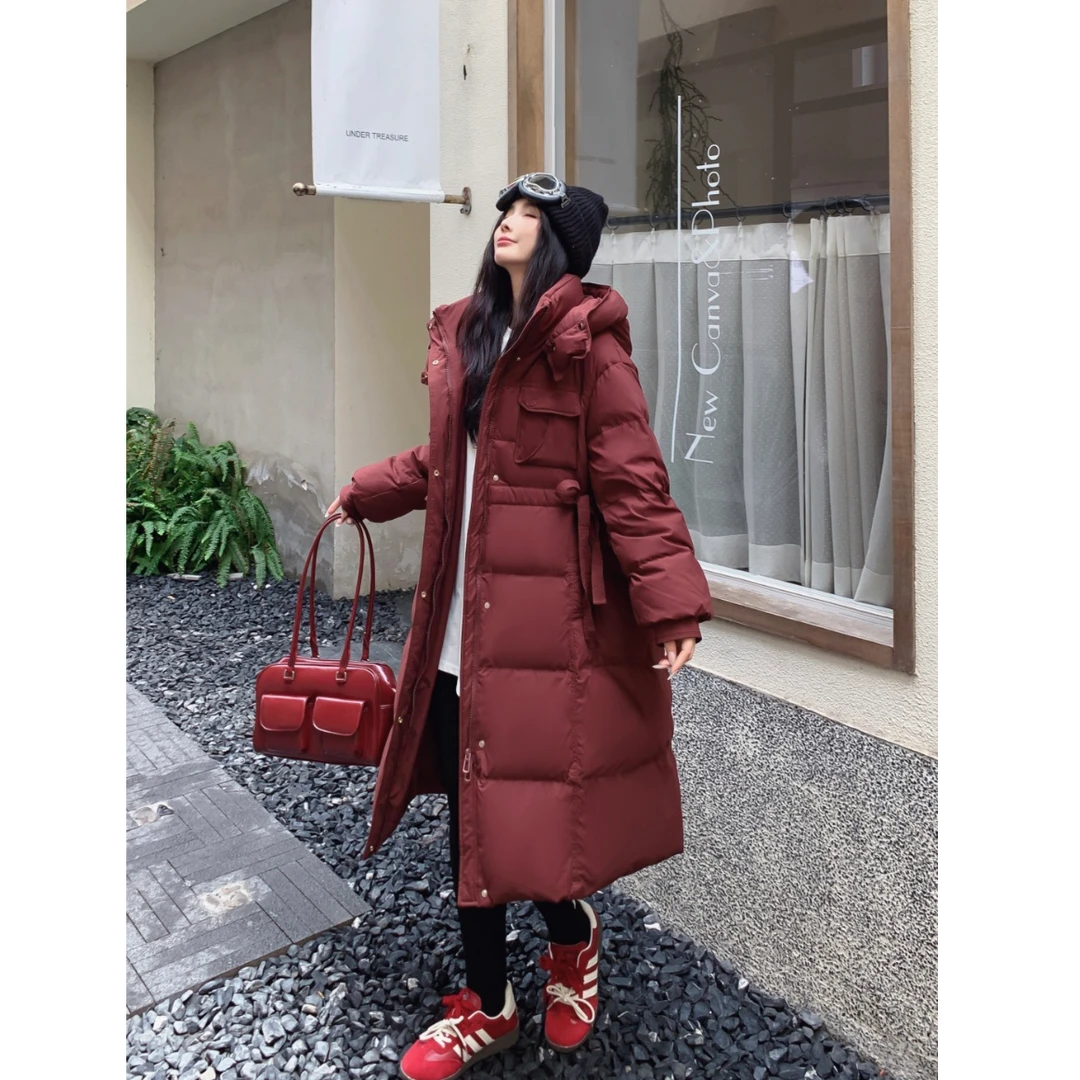 【8811】新款羽绒服韩版女士长款连帽加厚极寒系列时尚百搭秋冬外套