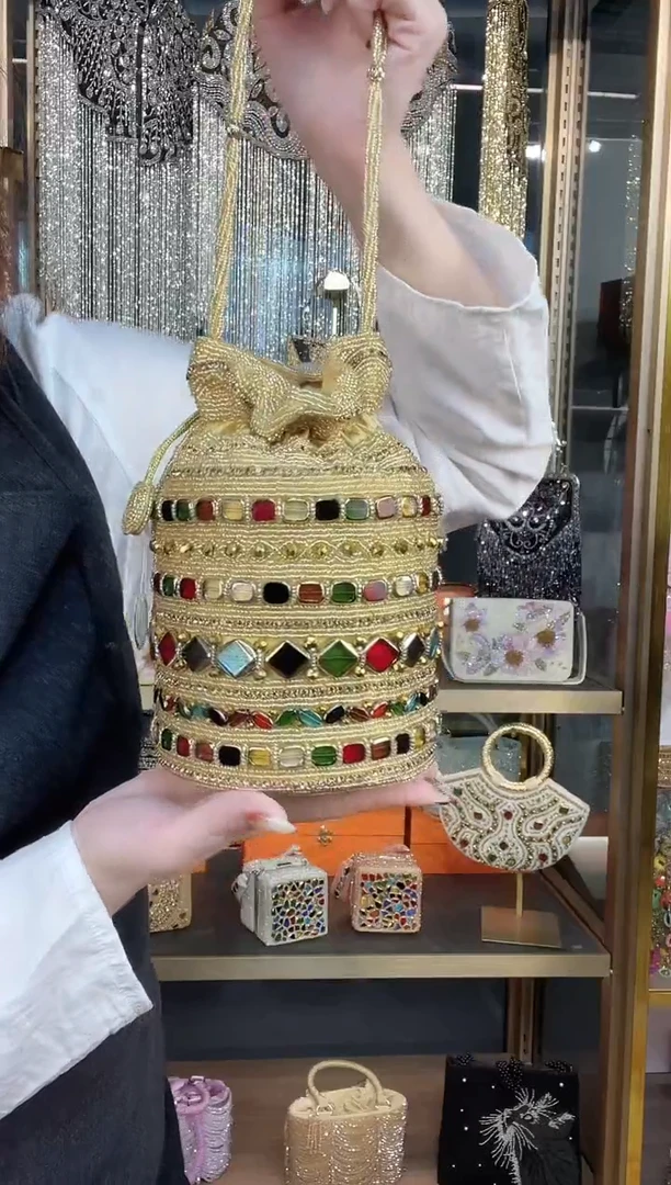 织物珠韵恒泽重工串珠手提包