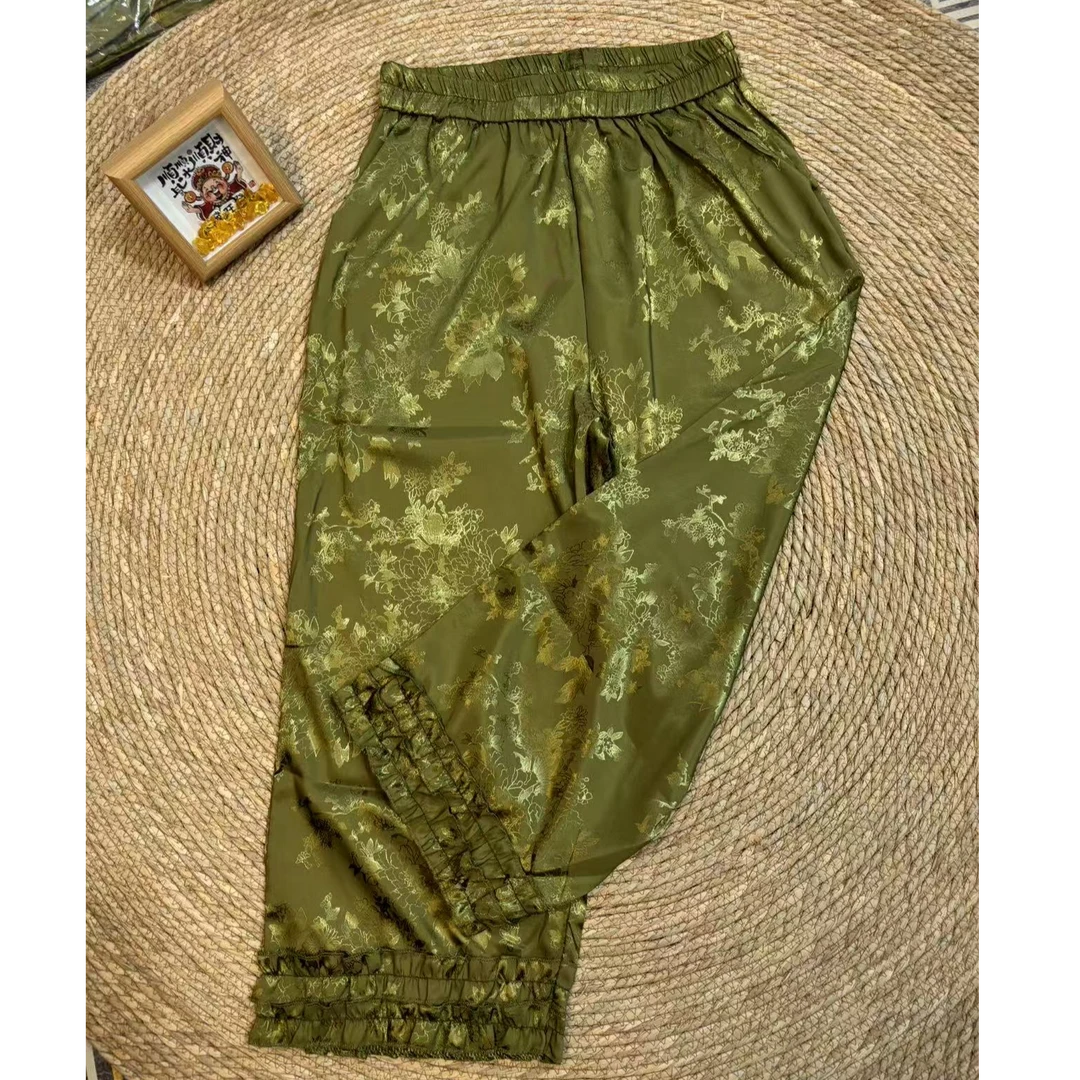 优雅风中式裤子复古休闲裤风阔腿宽松江南风夏季中国风女士