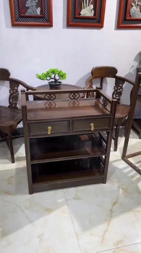 鸡翅木类成套家具鸡翅木茶水柜尺寸68*38*78高