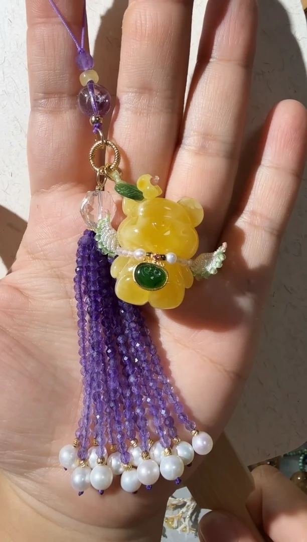 未镶嵌吊坠(不含链)蜜蜡蜜蜡小熊手链