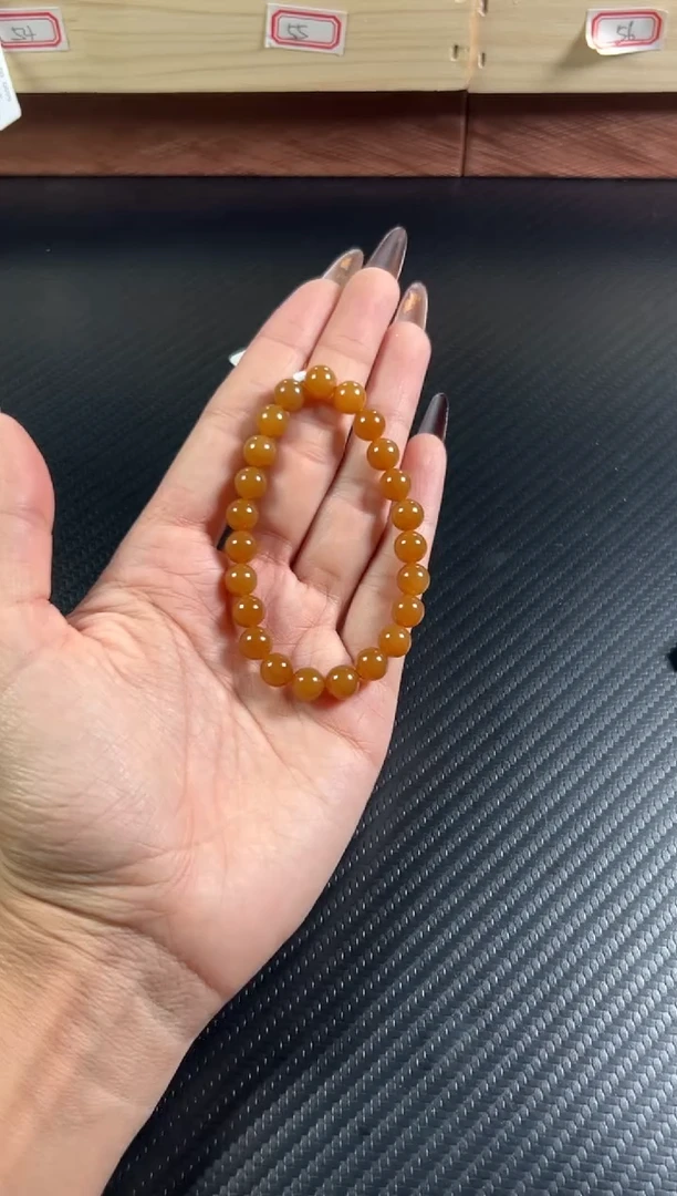 未镶嵌手串和田玉若羌微色差卡8M