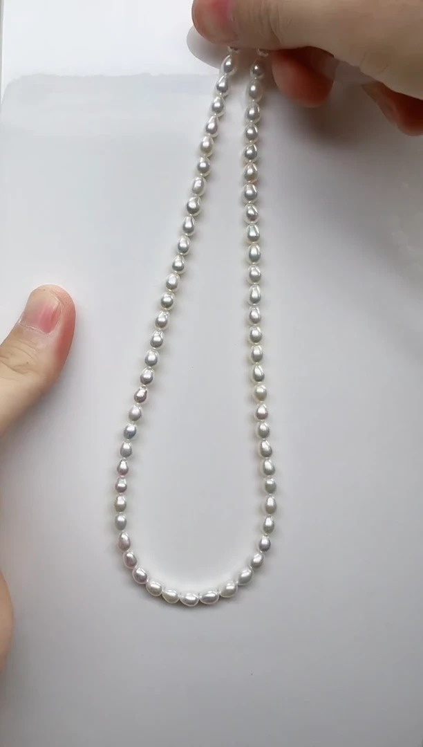 未镶嵌半成品淡水珍珠极光白短胖小米5.5-6mm