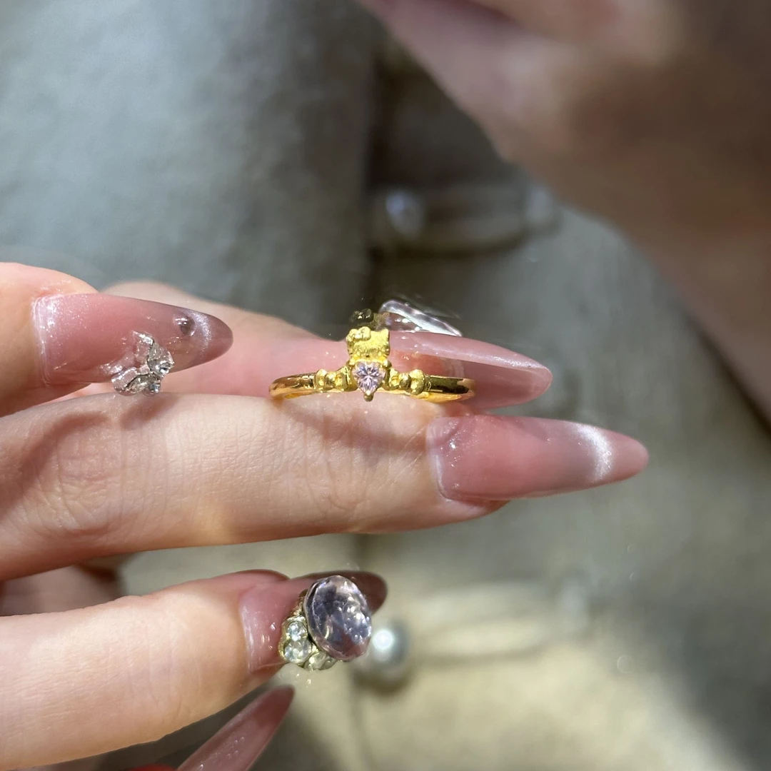 瑞诺黄金KT猫戒指可爱猫咪kt戒子女款轻奢时尚生日送女友礼物