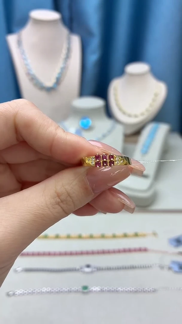 银S925镶嵌戒指红宝石040JH0102产品一个（多样性）