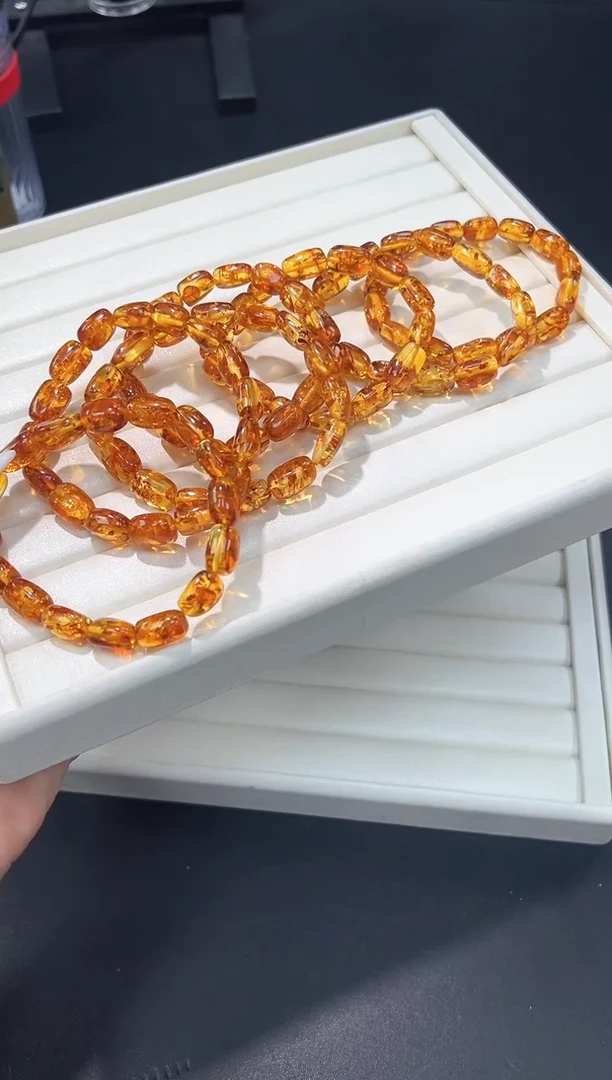 未镶嵌琥珀（花珀）手串51Z多样性发其一【1条】默认微瑕
