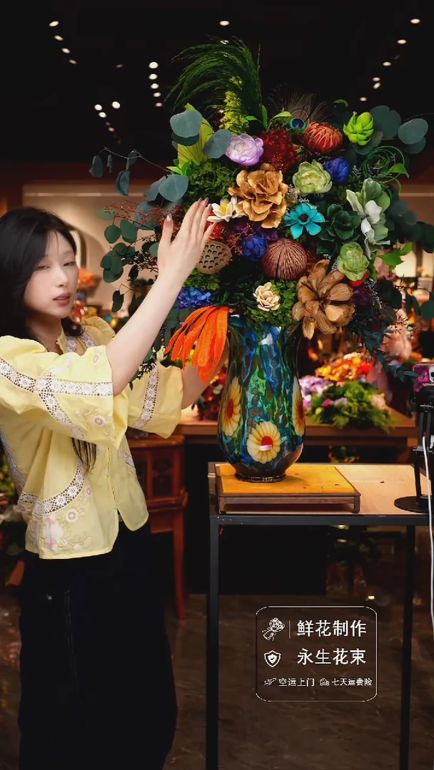 琉璃手工艺品手工花器花束空运包邮送货上门-以图片为准