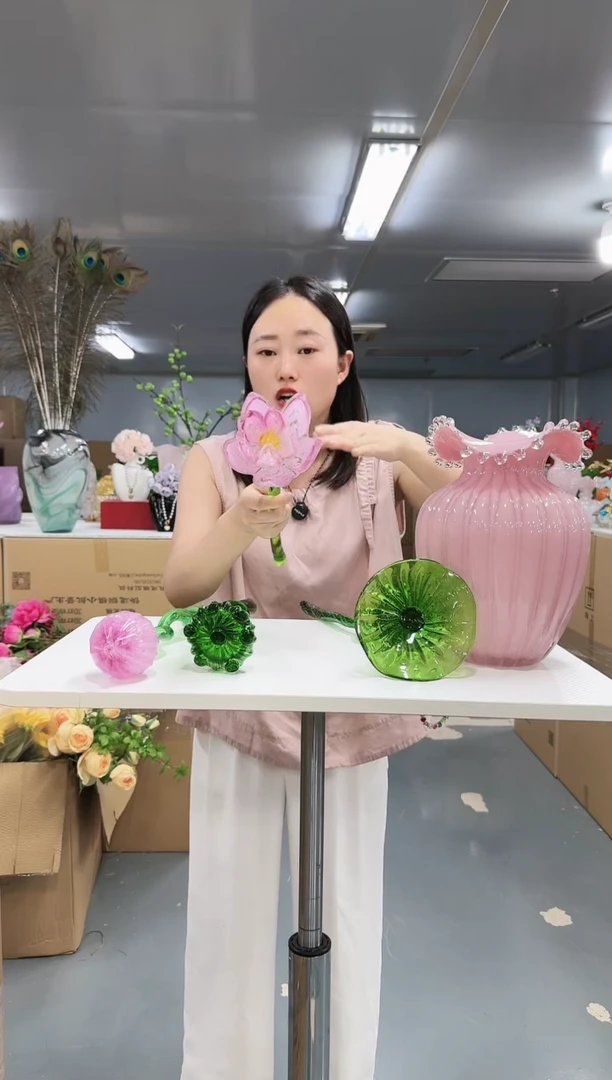 花间集水晶琉璃摆设  荷花4只