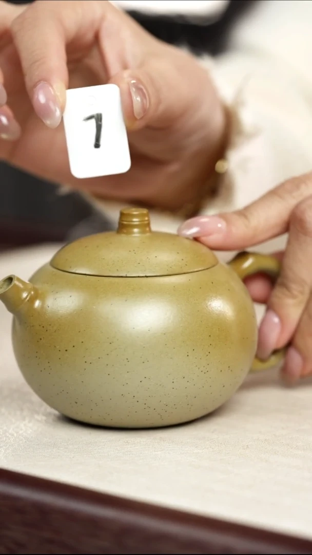 茶壶紫砂竹节西施-本山绿泥-柴烧-7号