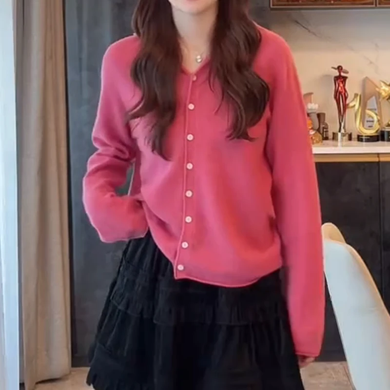 2025新款韩系时尚气质百搭设计感连帽针织上衣LK2506036