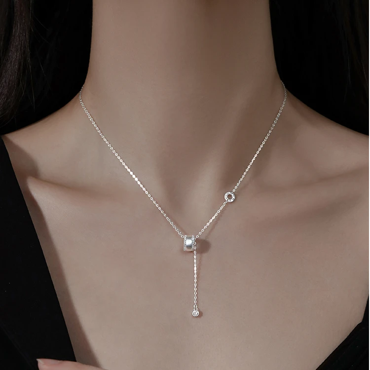 坠链均足银 999纯银小蛮腰项链轻奢高级感锁骨链小众设计新款颈链