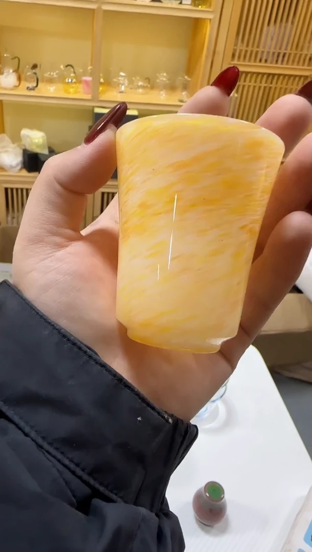 【闪购商品】微瑕黄玉玉茗主人杯