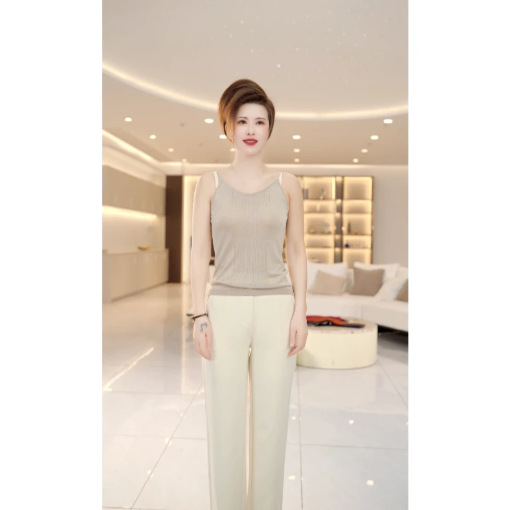 【啦啦精选】细支68支针织吊带背心可机洗气质百搭纯色0311