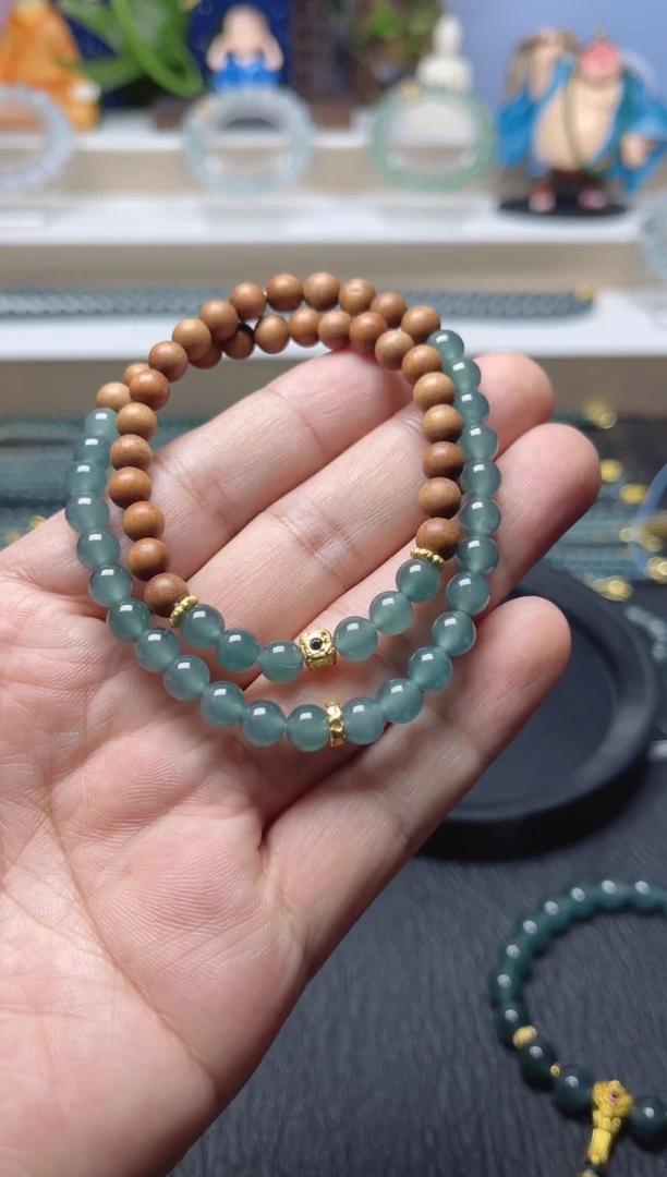 未镶嵌手串翡翠天然危地马拉翡翠手串卡6左右