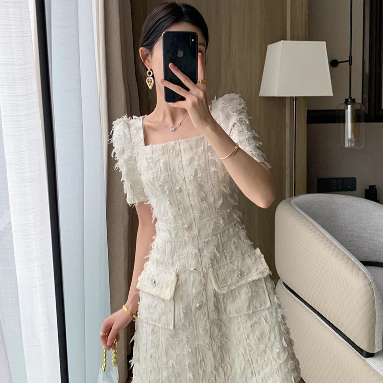 【璇子】微胖大码女装2025春夏季收腰显瘦气质小香风连衣裙