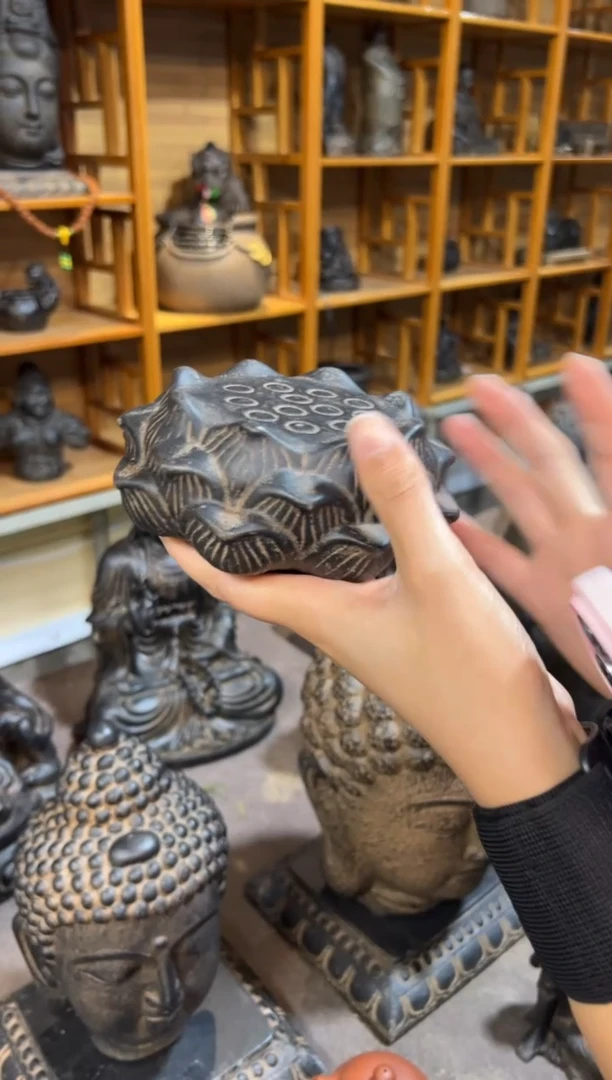 陶土【火山泥】莲蓬实心底座