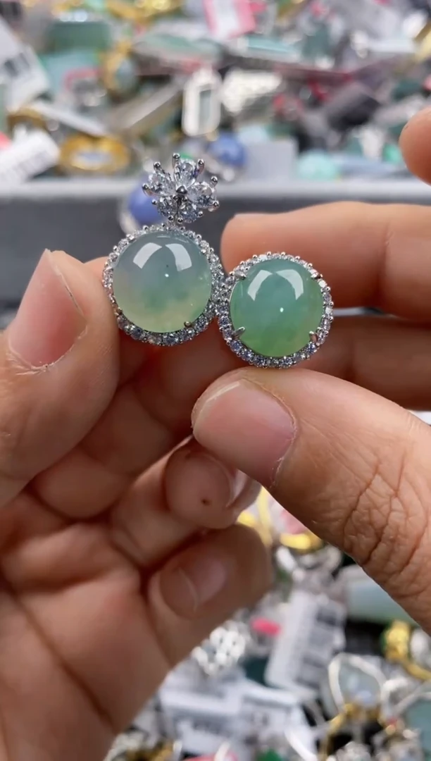 银S925镶嵌戒指翡翠222      8