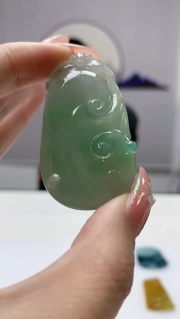 【闪购商品】定制翡翠未镶嵌3916DD-毛货挂件114