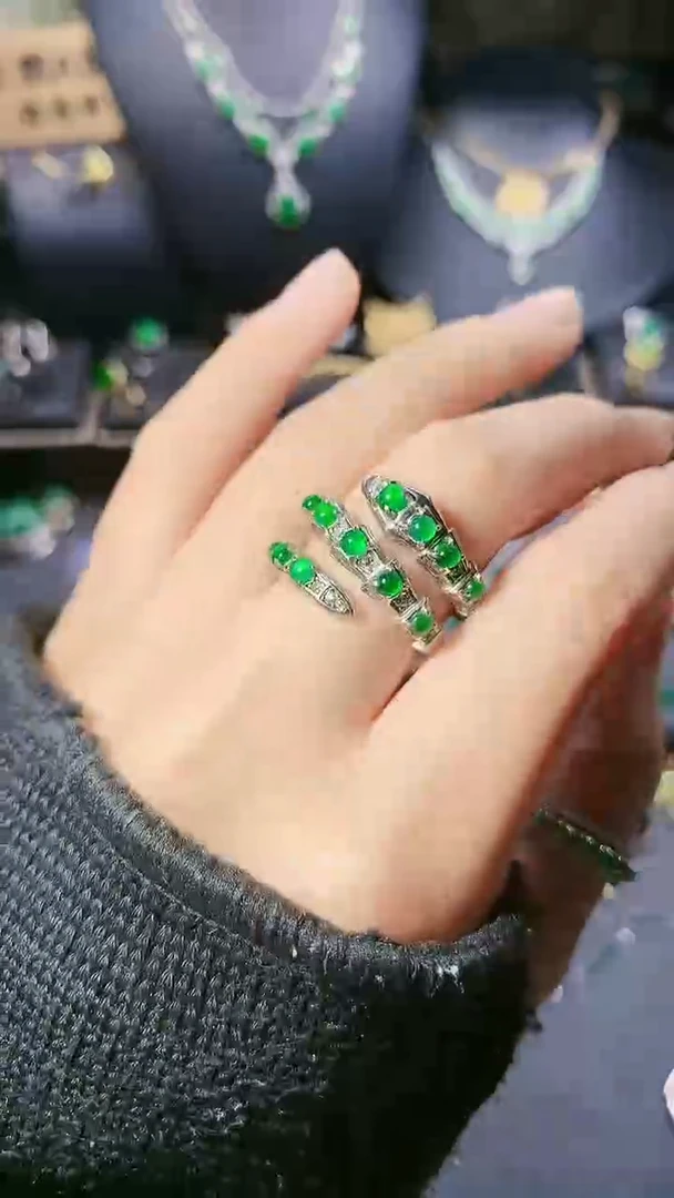 【闪购商品】翡翠戒指银S925镶嵌戒指