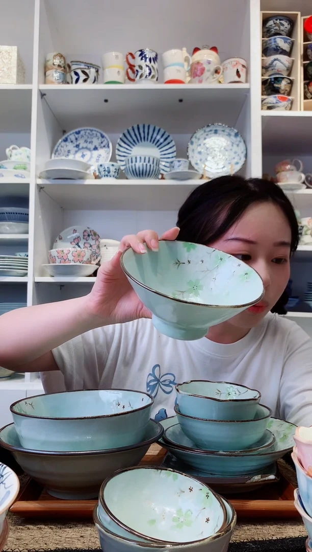 陶瓷日本进口秋樱斗笠碗