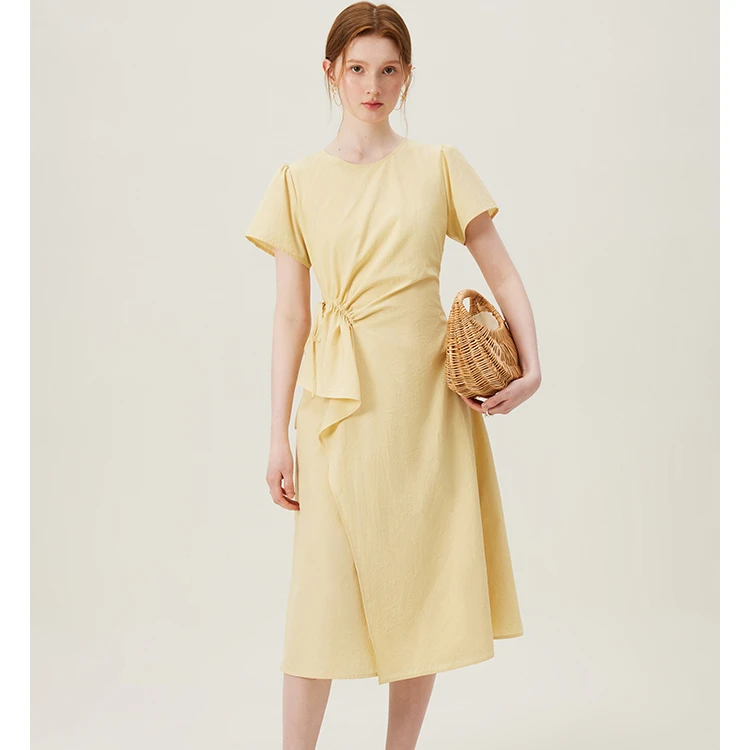 范思蓝恩抽绳装白高腰连衣裙24FS12719