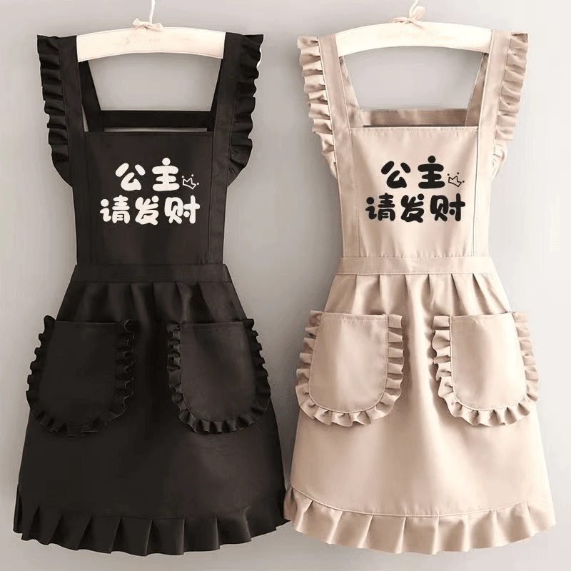 新款洋气围裙家用款做饭网红防油透气耐磨工作服时尚成人干活围裙