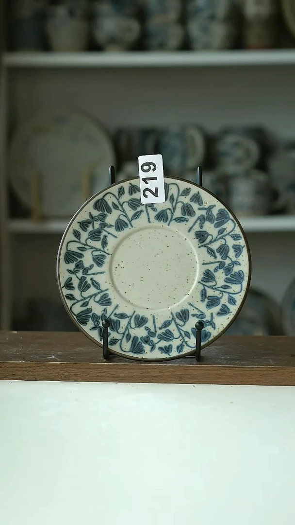 219微瑕铃兰花定制碟16cm@4-2@