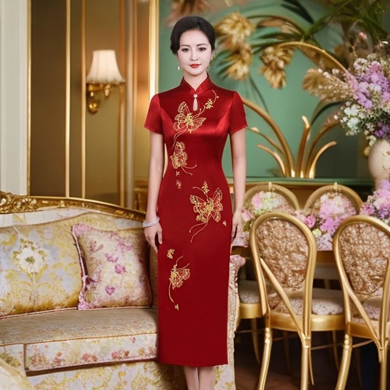 喜婆婆妈妈装2025新款爆款喜岳母婚宴装高端旗袍高贵奢华婚庆礼服