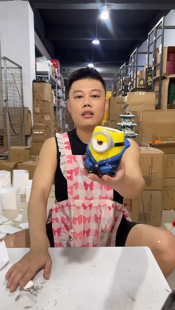 瓷片万圣节小黄人水杯不能喝冰裂