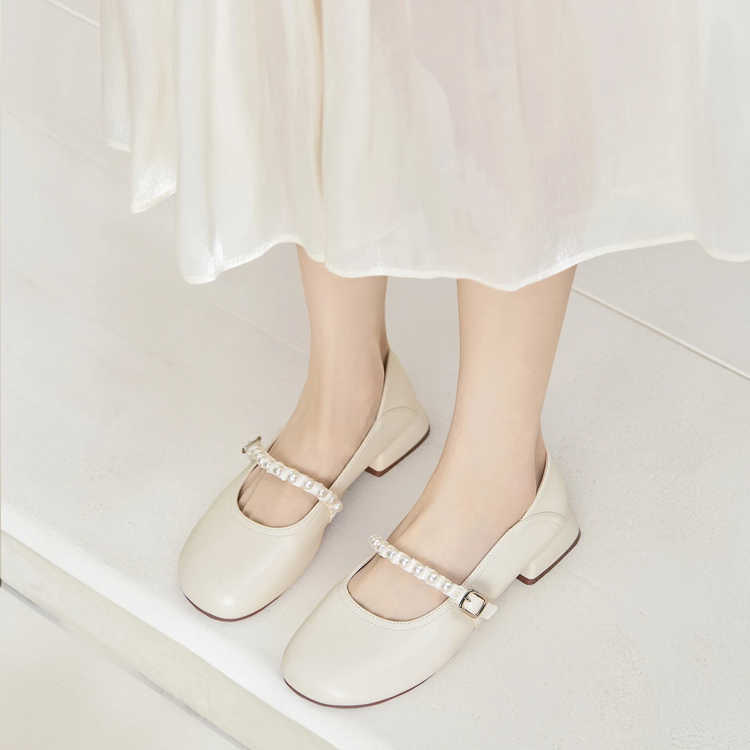 卓家-2025春季新款女鞋一脚蹬拌带玛丽珍时尚单鞋3Q2N16491