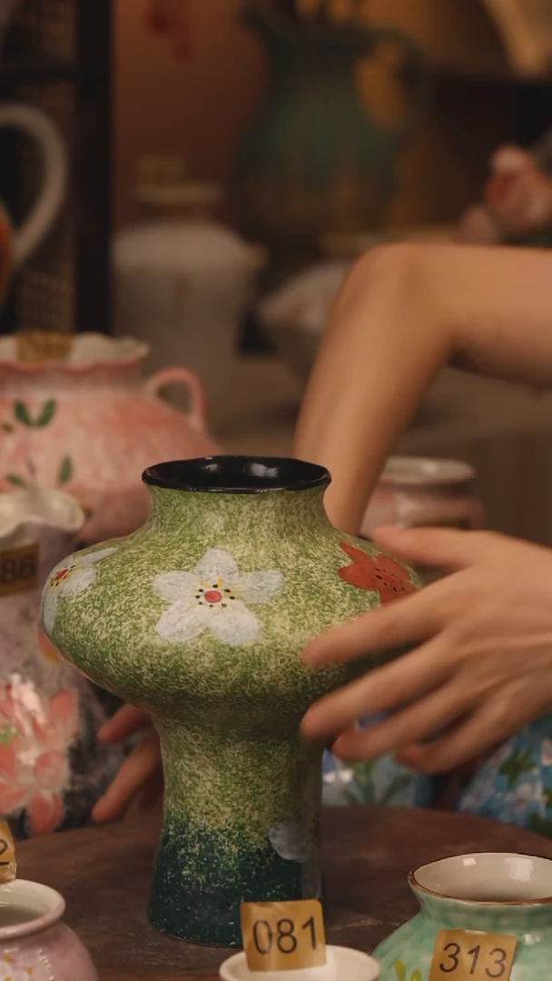 陶瓷515景德镇设计师手作花器摆件侘寂风