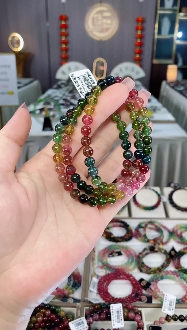 未镶嵌老矿碧玺三圈手串6mm+碧玺hon多样性发货一条