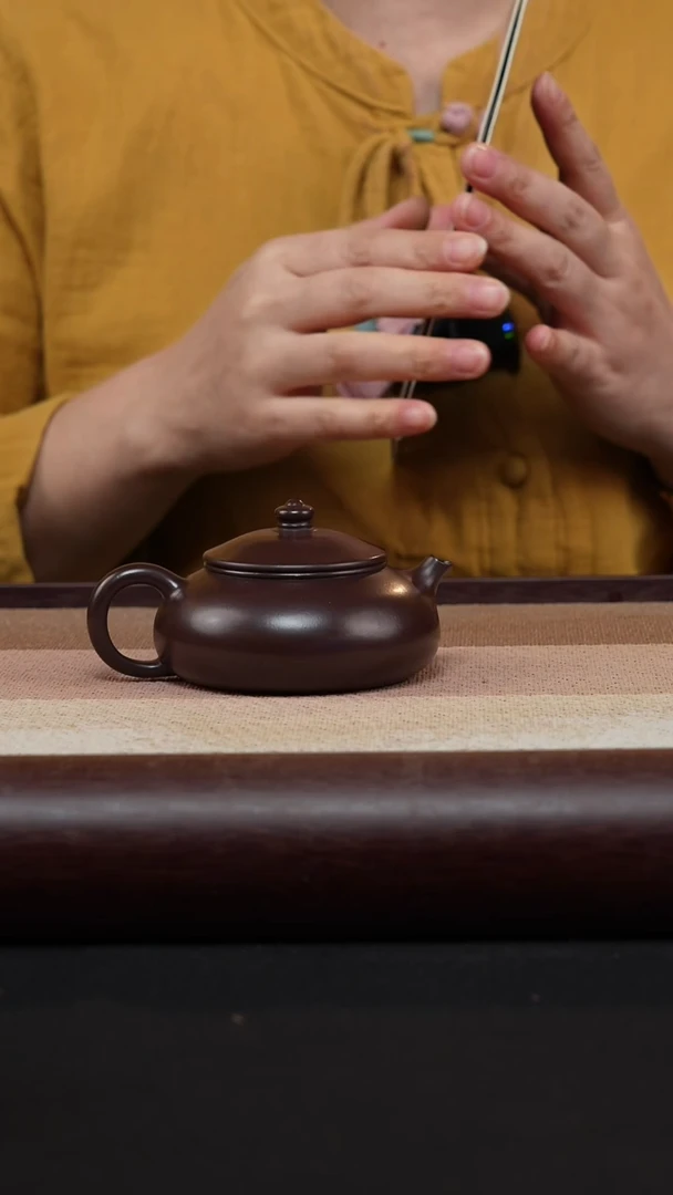 【闪购商品】紫砂茶壶老紫泥寒江MH-1787