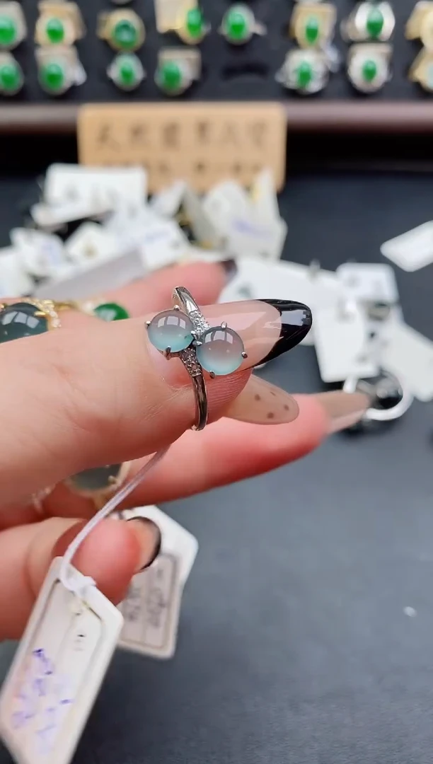 银S925镶嵌戒指翡翠1