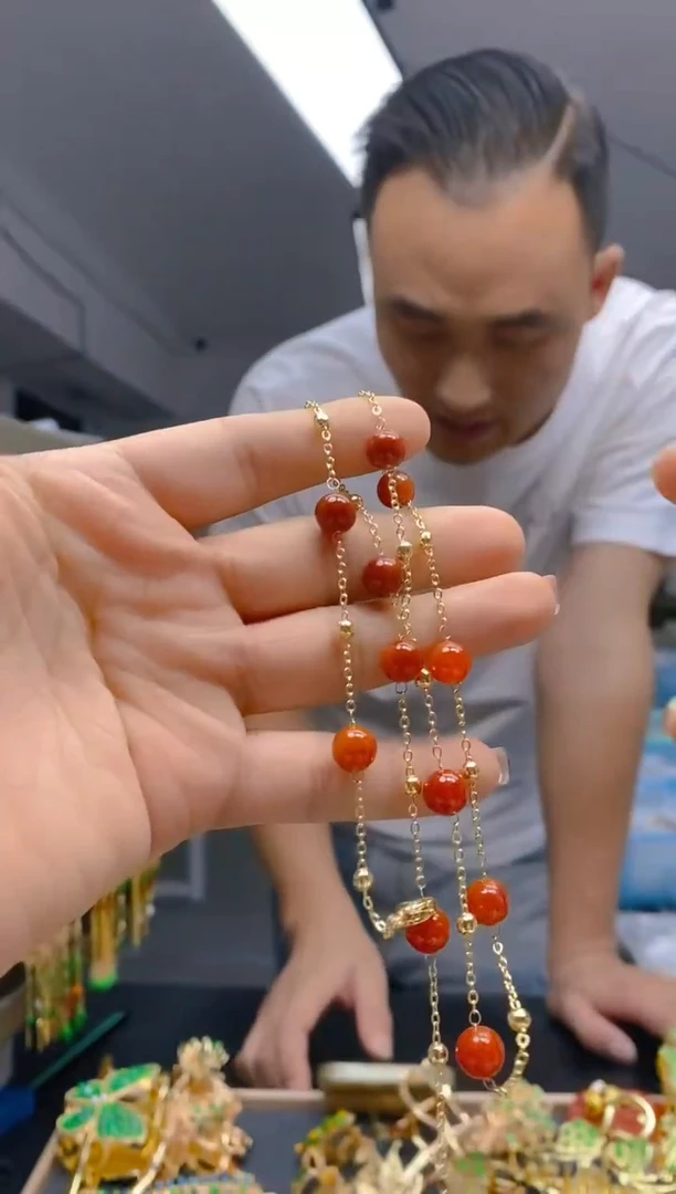 【闪购商品】翡翠耳饰合金128翡翠锁骨链