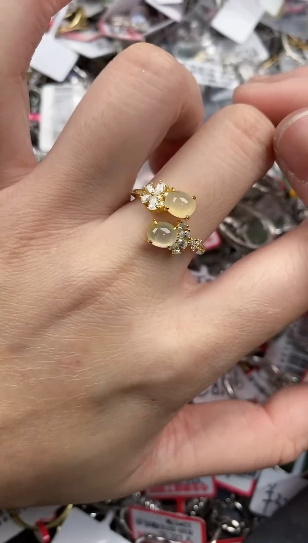 银S925镶嵌戒指翡翠777----1