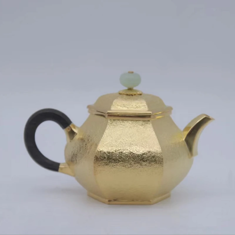 蜂鸟工坊 大师壶 镀金木把麻纹六方小梨壶 SWA7016