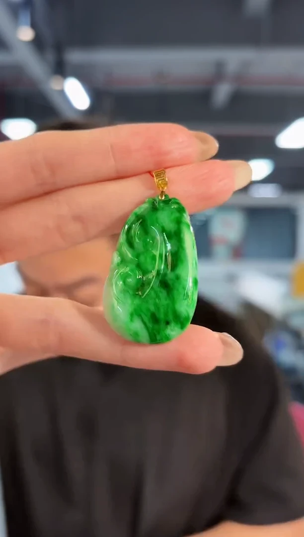 【闪购商品】翡翠颈饰18K金镶嵌缅料A货/支持复检/一件