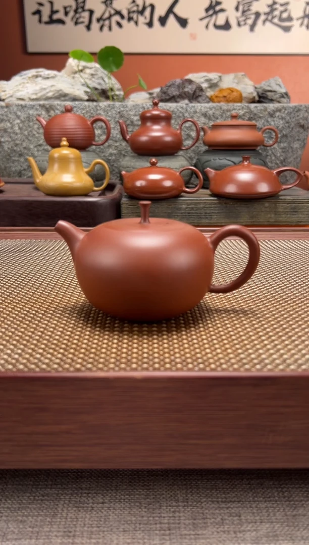 茶壶朱泥苹果壶 全手工满工 陈腐老朱泥