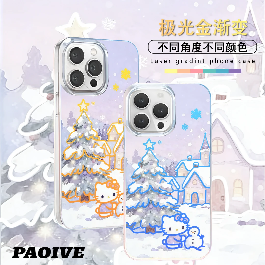 圣诞kt猫适用苹果华为vivo一加iPhone小米极光金手机壳