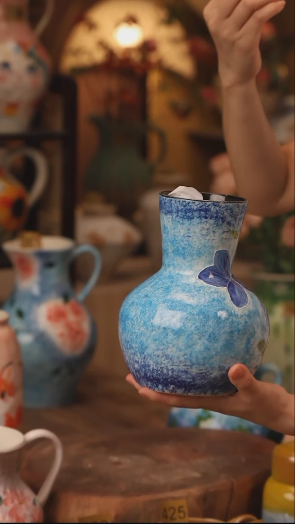 陶瓷431陶瓷花瓶摆件  口径9 高22