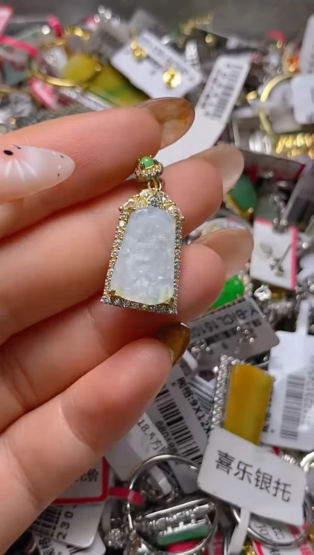 银S925镶嵌戒指翡翠百内无证书