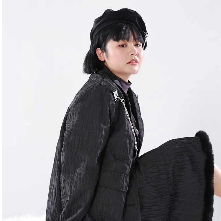 【自播】半月天使 大码微胖显瘦毛边提花高级面料套装